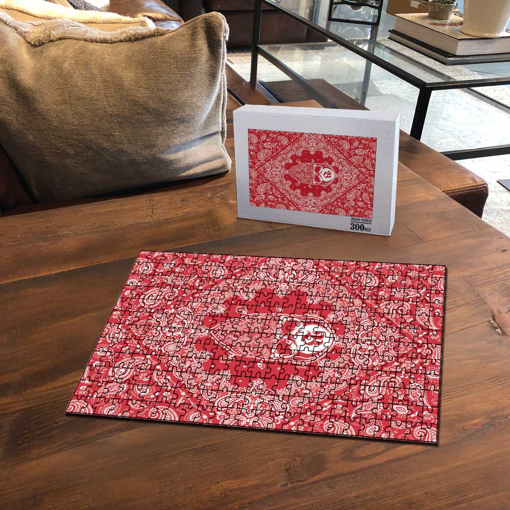 Red Paisley Puzzle Skull Gangster - Wonder Print Shop