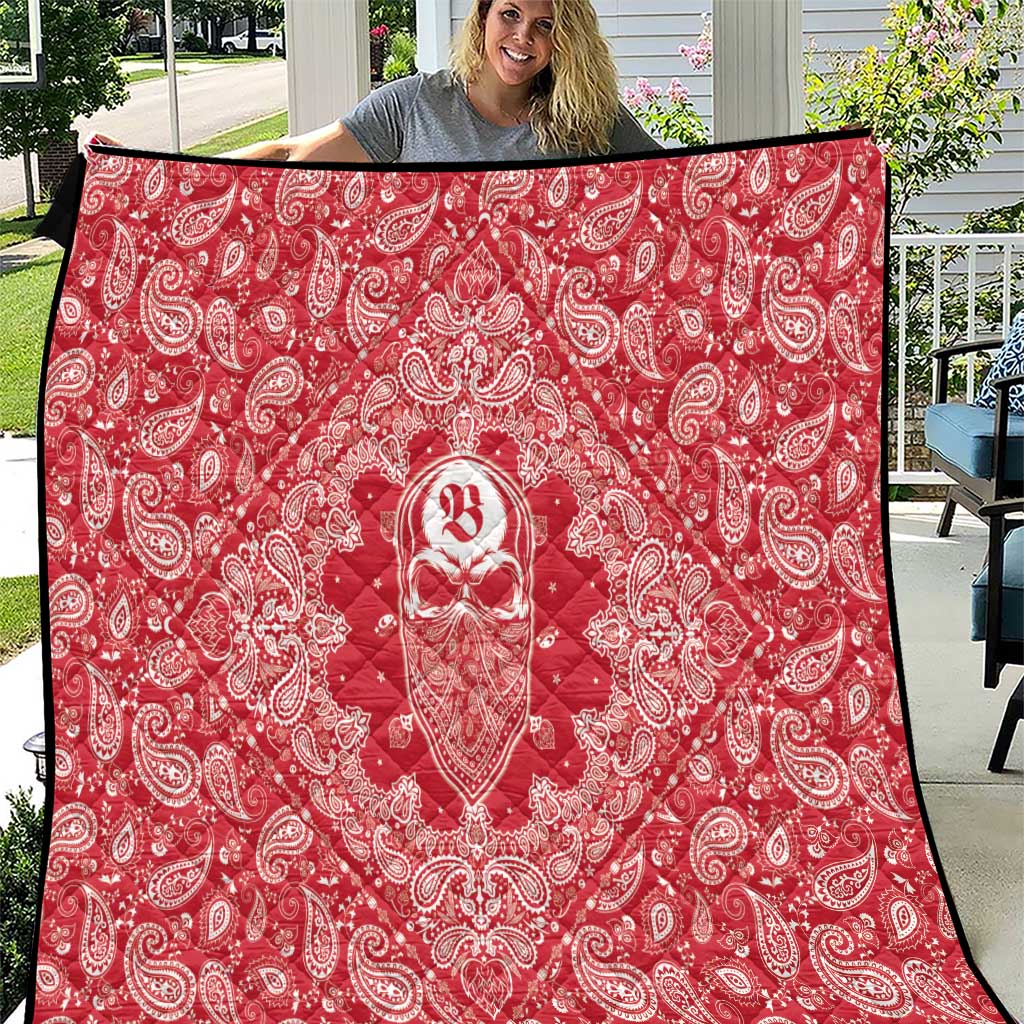 Red Paisley Quilt Skull Gangster - Wonder Print Shop