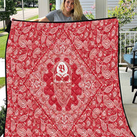 Red Paisley Quilt Skull Gangster - Wonder Print Shop