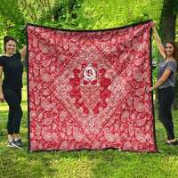 Red Paisley Quilt Skull Gangster - Wonder Print Shop