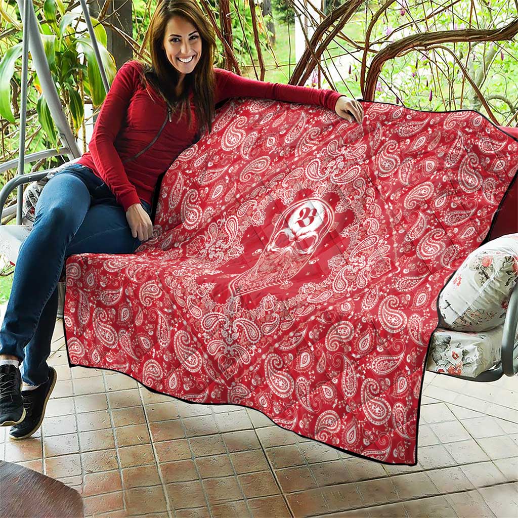 Red Paisley Quilt Skull Gangster - Wonder Print Shop