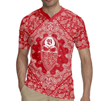 Red Paisley Rugby Jersey Skull Gangster - Wonder Print Shop