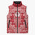 Red Paisley Sleeveless Puffer Jacket Skull Gangster - Wonder Print Shop
