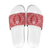 Red Paisley Slide Sandals Skull Gangster - Wonder Print Shop