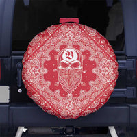 Red Paisley Spare Tire Cover Skull Gangster - Wonder Print Shop
