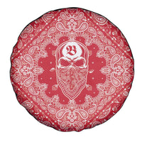 Red Paisley Spare Tire Cover Skull Gangster - Wonder Print Shop