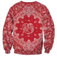 Red Paisley Sweatshirt Skull Gangster - Wonder Print Shop