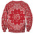 Red Paisley Sweatshirt Skull Gangster - Wonder Print Shop