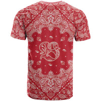 Red Paisley T Shirt Skull Gangster - Wonder Print Shop