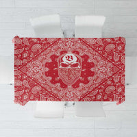 Red Paisley Tablecloth Skull Gangster - Wonder Print Shop