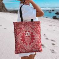 Red Paisley Tote Bag Skull Gangster - Wonder Print Shop