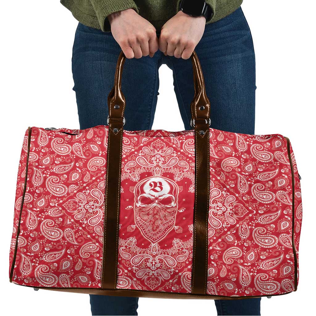 Red Paisley Travel Bag Skull Gangster - Wonder Print Shop