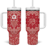 Red Paisley Tumbler With Handle Skull Gangster - Wonder Print Shop
