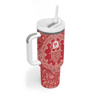 Red Paisley Tumbler With Handle Skull Gangster - Wonder Print Shop