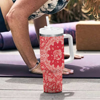Red Paisley Tumbler With Handle Skull Gangster - Wonder Print Shop
