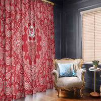 Red Paisley Window Curtain Skull Gangster - Wonder Print Shop
