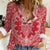 Red Paisley Women Casual Shirt Skull Gangster - Wonder Print Shop
