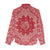 Red Paisley Women Casual Shirt Skull Gangster - Wonder Print Shop