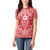 Red Paisley Women Polo Shirt Skull Gangster - Wonder Print Shop