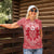 Red Paisley Women Polo Shirt Skull Gangster - Wonder Print Shop