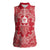Red Paisley Women Sleeveless Polo Shirt Skull Gangster - Wonder Print Shop