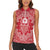 Red Paisley Women Sleeveless Polo Shirt Skull Gangster - Wonder Print Shop
