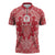 Red Paisley Zipper Polo Shirt Skull Gangster - Wonder Print Shop