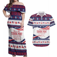 This is The Turning Point Couples Matching Off Shoulder Maxi Dress and Hawaiian Shirt Patriotic American - Wonder Print Shop