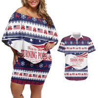 This is The Turning Point Couples Matching Off Shoulder Short Dress and Hawaiian Shirt Patriotic American - Wonder Print Shop