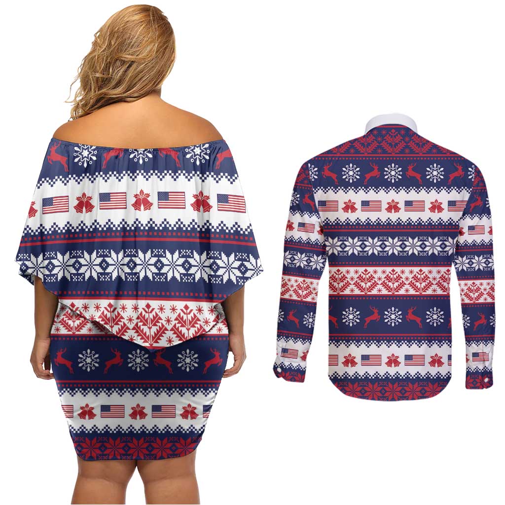 This is The Turning Point Couples Matching Off Shoulder Short Dress and Long Sleeve Button Shirt Patriotic American - Wonder Print Shop
