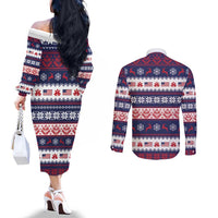 This is The Turning Point Couples Matching Off The Shoulder Long Sleeve Dress and Long Sleeve Button Shirt Patriotic American - Wonder Print Shop