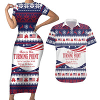 This is The Turning Point Couples Matching Short Sleeve Bodycon Dress and Hawaiian Shirt Patriotic American - Wonder Print Shop