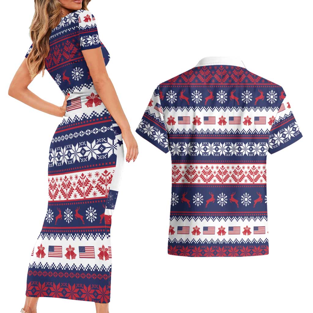 This is The Turning Point Couples Matching Short Sleeve Bodycon Dress and Hawaiian Shirt Patriotic American - Wonder Print Shop