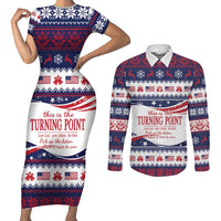 This is The Turning Point Couples Matching Short Sleeve Bodycon Dress and Long Sleeve Button Shirt Patriotic American - Wonder Print Shop