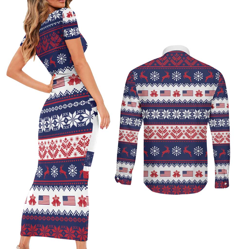 This is The Turning Point Couples Matching Short Sleeve Bodycon Dress and Long Sleeve Button Shirt Patriotic American - Wonder Print Shop