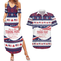 This is The Turning Point Couples Matching Summer Maxi Dress and Hawaiian Shirt Patriotic American - Wonder Print Shop