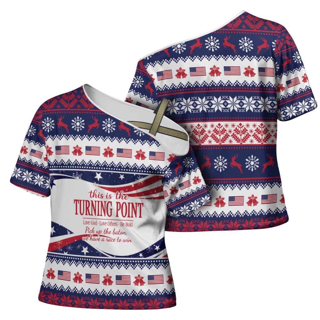 This is The Turning Point Cross Shoulder Shirt Patriotic American - Wonder Print Shop