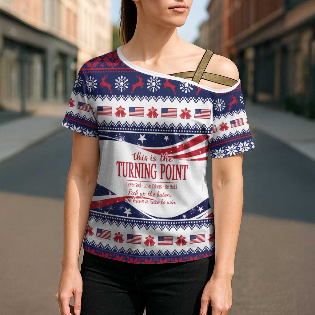 This is The Turning Point Cross Shoulder Shirt Patriotic American - Wonder Print Shop