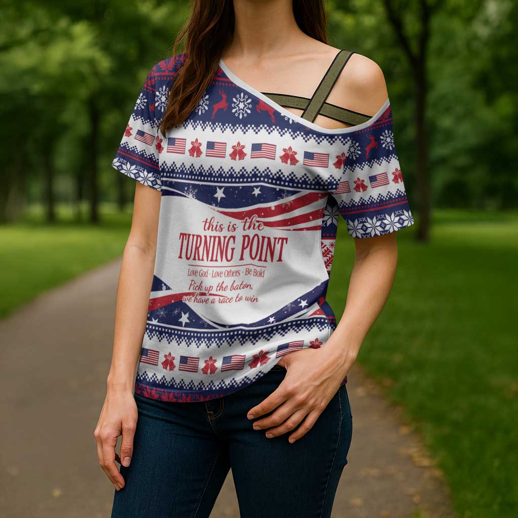 This is The Turning Point Cross Shoulder Shirt Patriotic American - Wonder Print Shop