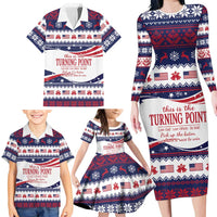 This is The Turning Point Family Matching Long Sleeve Bodycon Dress and Hawaiian Shirt Patriotic American - Wonder Print Shop