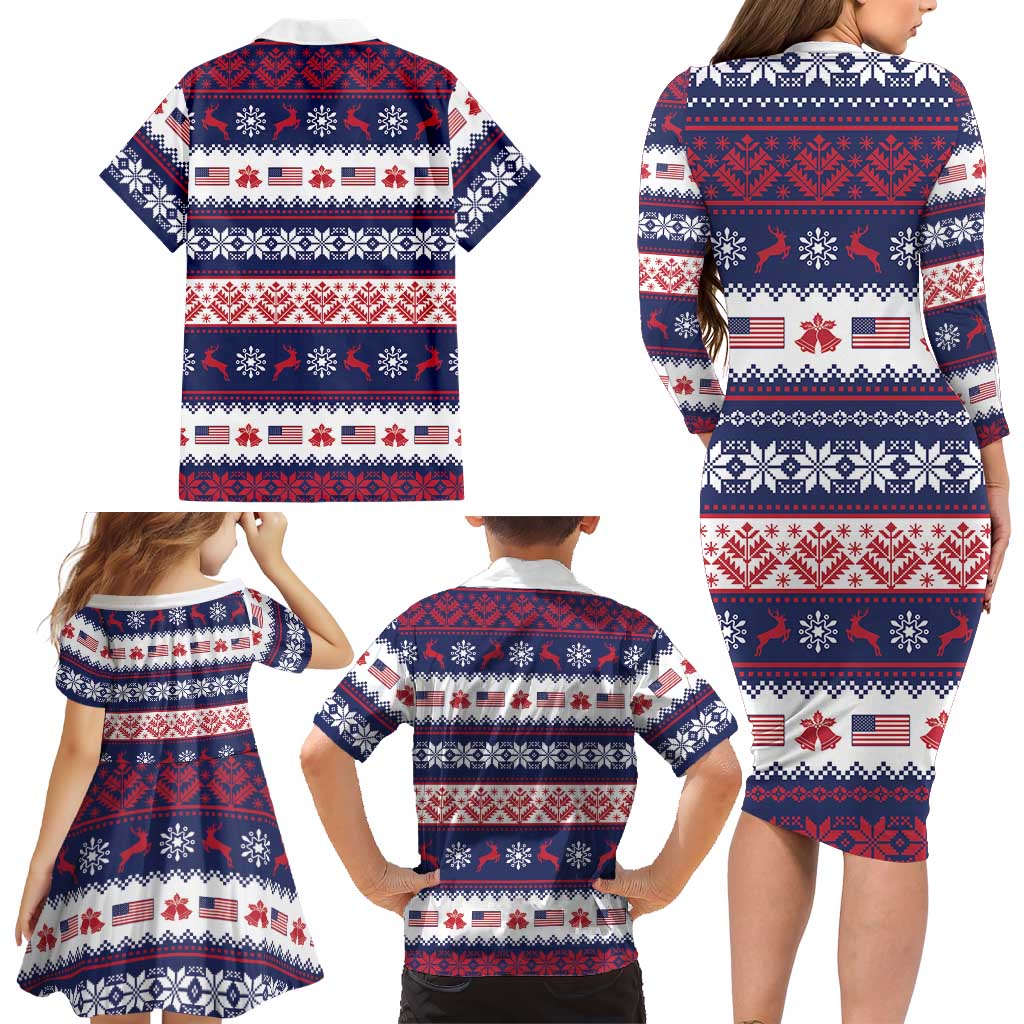 This is The Turning Point Family Matching Long Sleeve Bodycon Dress and Hawaiian Shirt Patriotic American - Wonder Print Shop
