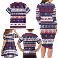 This is The Turning Point Family Matching Long Sleeve Bodycon Dress and Hawaiian Shirt Patriotic American - Wonder Print Shop