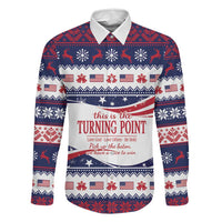 This is The Turning Point Family Matching Long Sleeve Bodycon Dress and Hawaiian Shirt Patriotic American - Wonder Print Shop