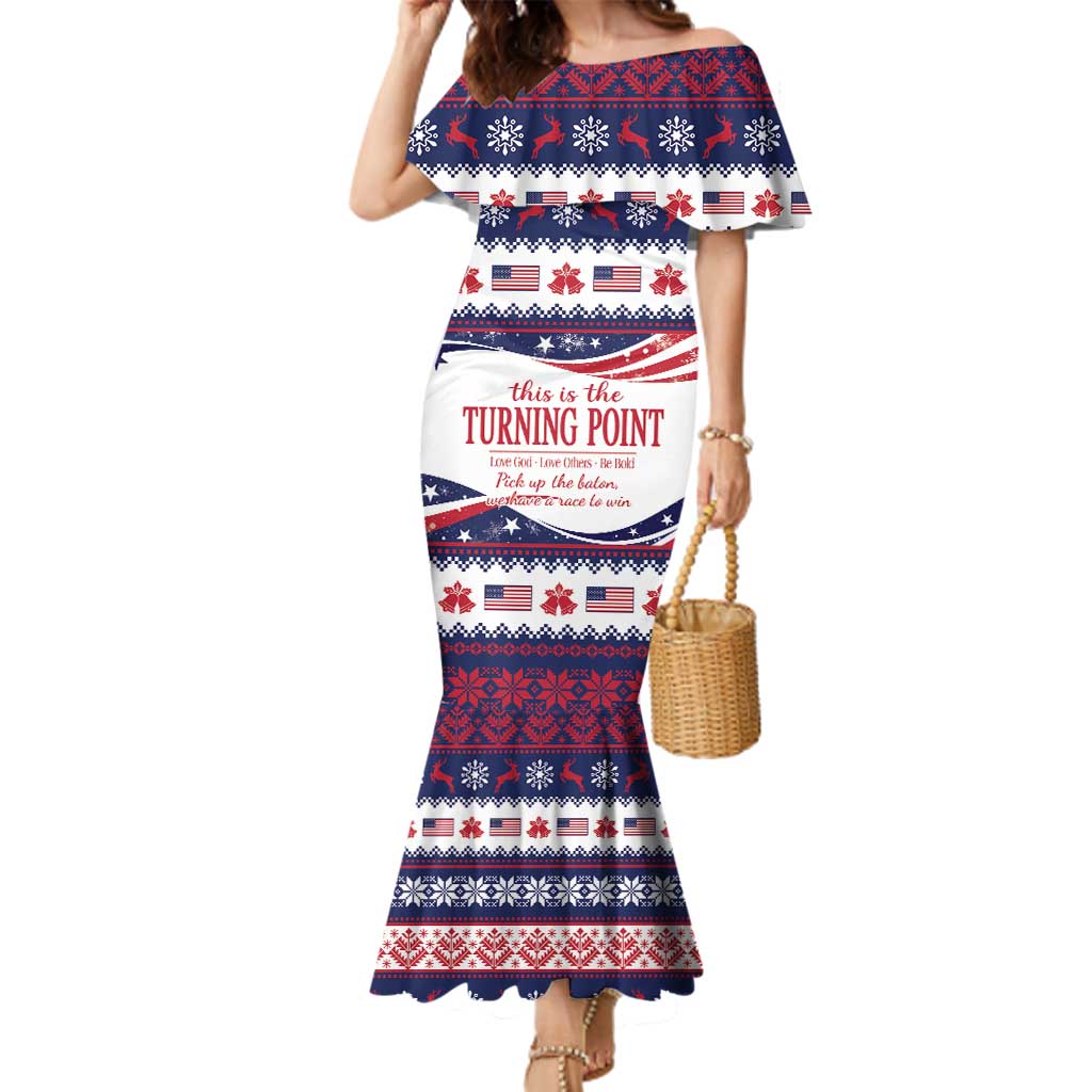 This is The Turning Point Family Matching Mermaid Dress and Hawaiian Shirt Patriotic American - Wonder Print Shop