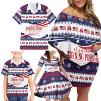 This is The Turning Point Family Matching Off Shoulder Short Dress and Hawaiian Shirt Patriotic American - Wonder Print Shop