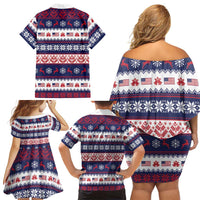 This is The Turning Point Family Matching Off Shoulder Short Dress and Hawaiian Shirt Patriotic American - Wonder Print Shop