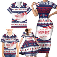 This is The Turning Point Family Matching Short Sleeve Bodycon Dress and Hawaiian Shirt Patriotic American - Wonder Print Shop