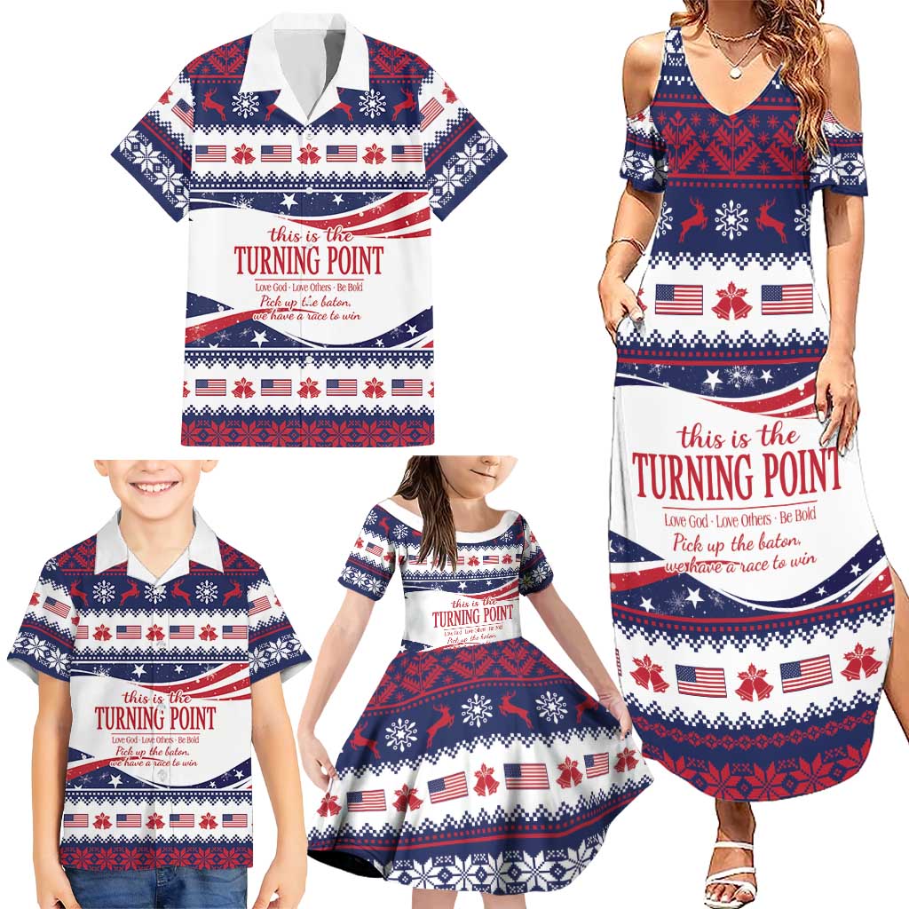 This is The Turning Point Family Matching Summer Maxi Dress and Hawaiian Shirt Patriotic American - Wonder Print Shop
