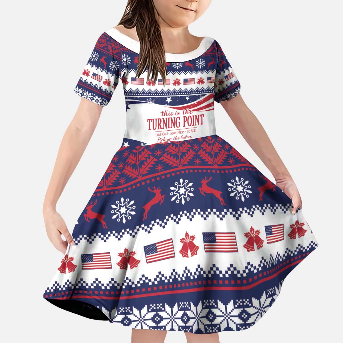 This is The Turning Point Kid Short Sleeve Dress Patriotic American - Wonder Print Shop