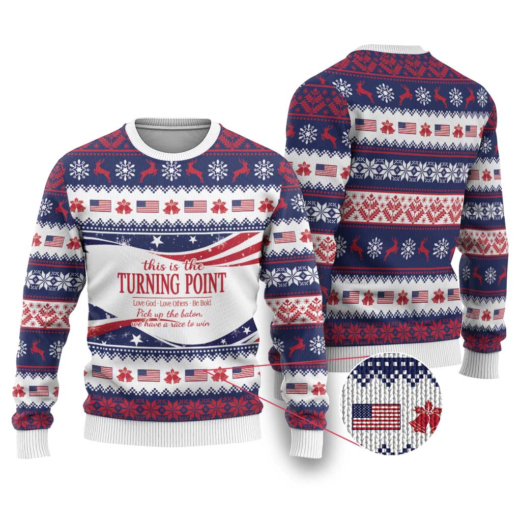 This is The Turning Point Ugly Christmas Sweater Patriotic American - Wonder Print Shop